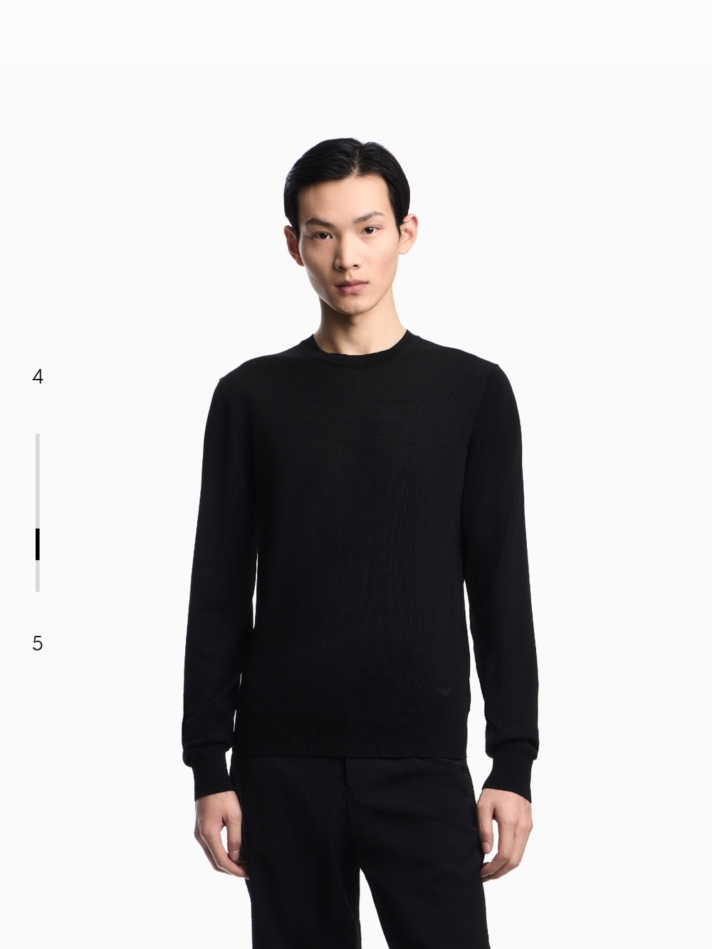 Emporio Armani Pullover Essential in virgin wool with ribbed trims Sweater